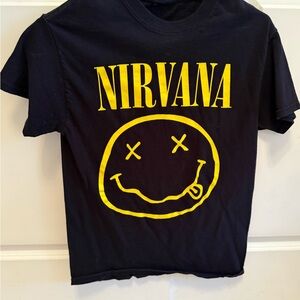 NIRVANA women’s Black Tee with Yellow Graphic